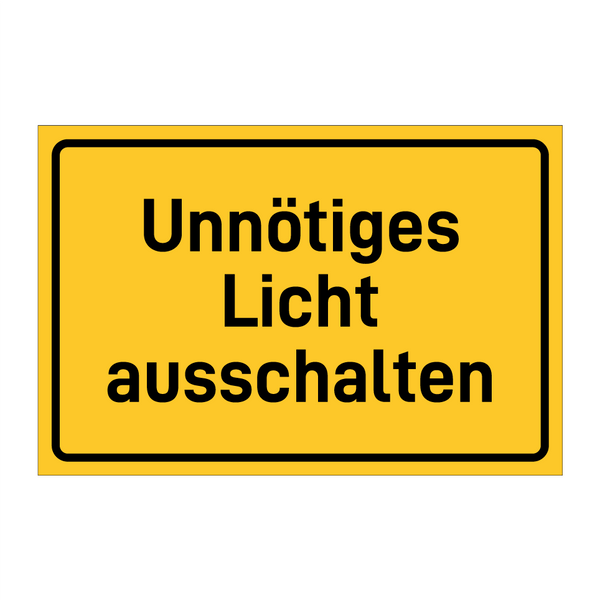 Unnötiges Licht ausschalten