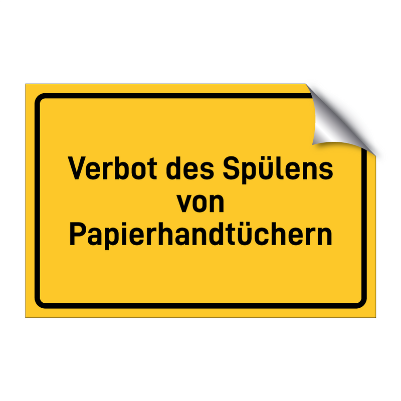 Verbot des Spülens von Papierhandtüchern