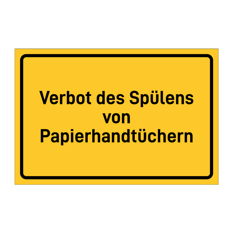 Verbot des Spülens von Papierhandtüchern