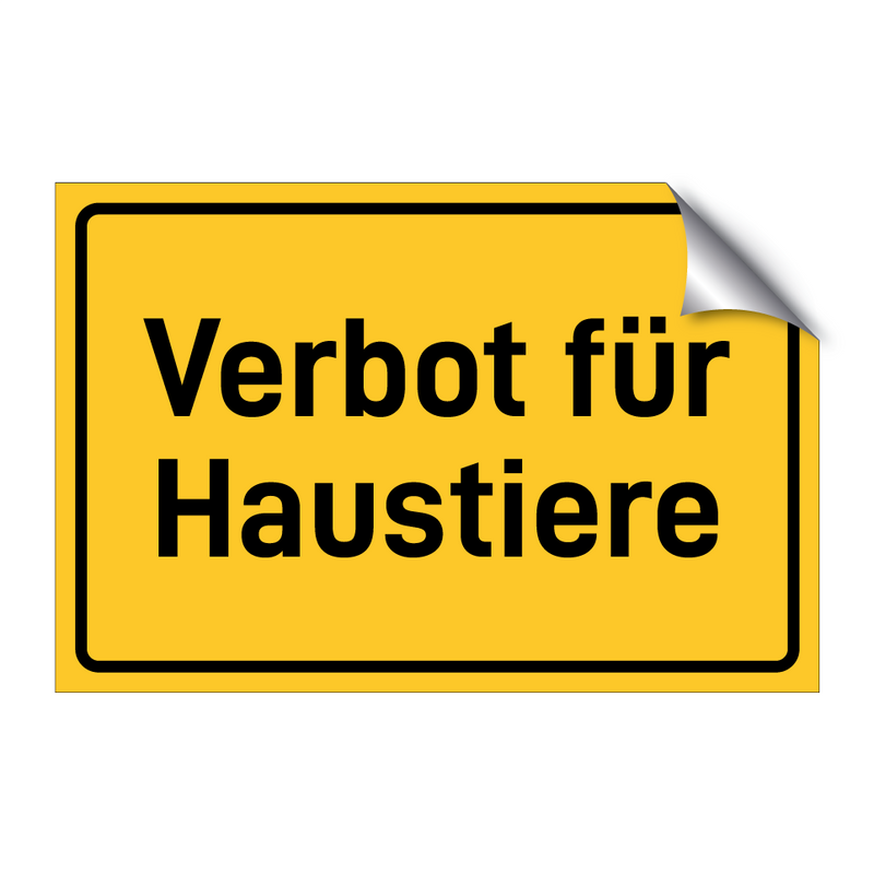 Verbot für Haustiere