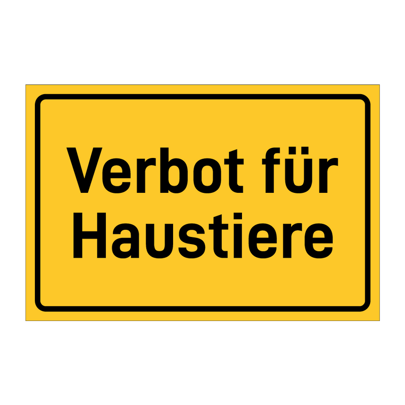 Verbot für Haustiere