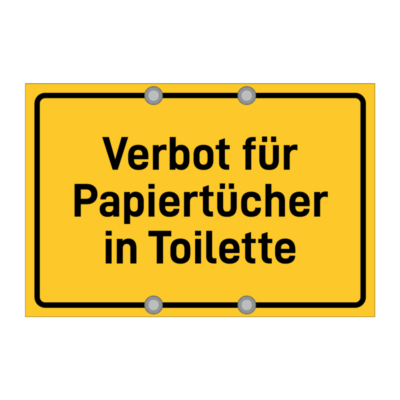 Verbot für Papiertücher in Toilette