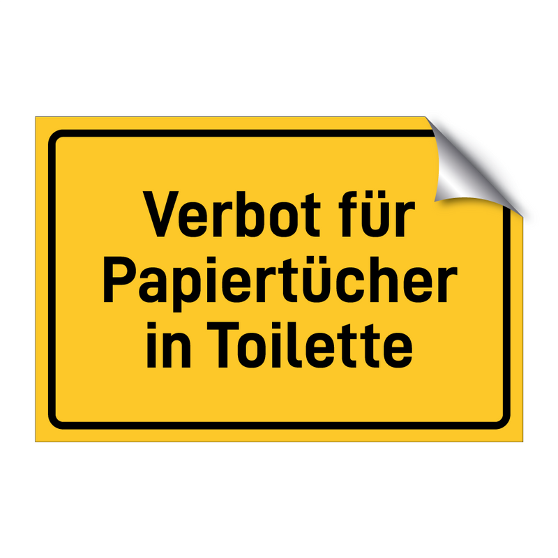 Verbot für Papiertücher in Toilette