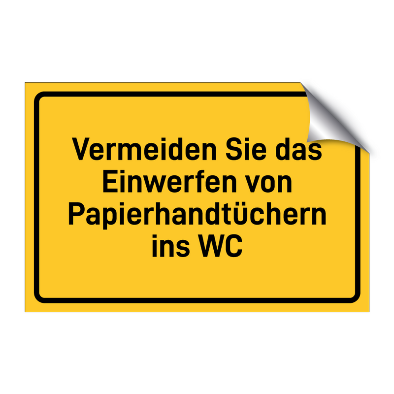 Vermeiden Sie das Einwerfen von Papierhandtüchern ins WC