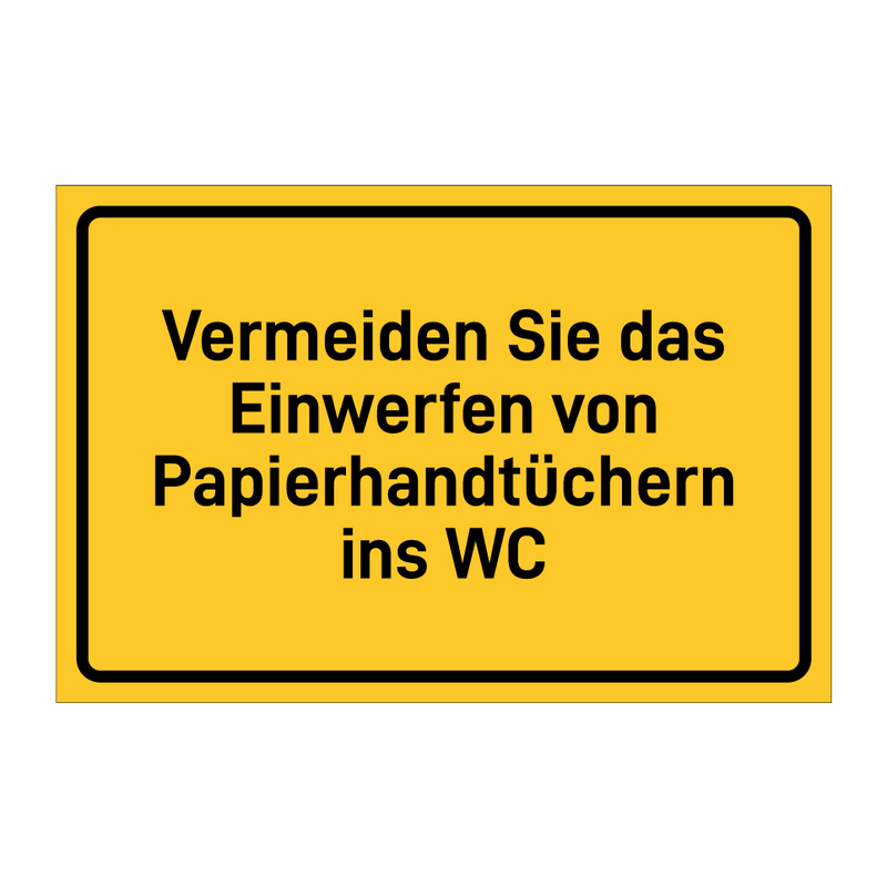 Vermeiden Sie das Einwerfen von Papierhandtüchern ins WC