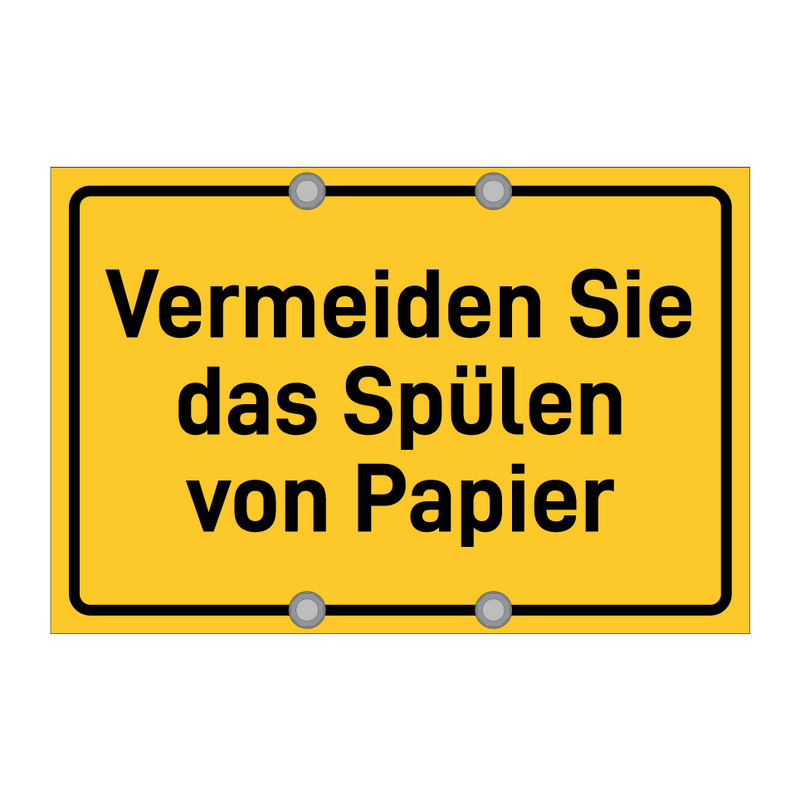 Vermeiden Sie das Spülen von Papier