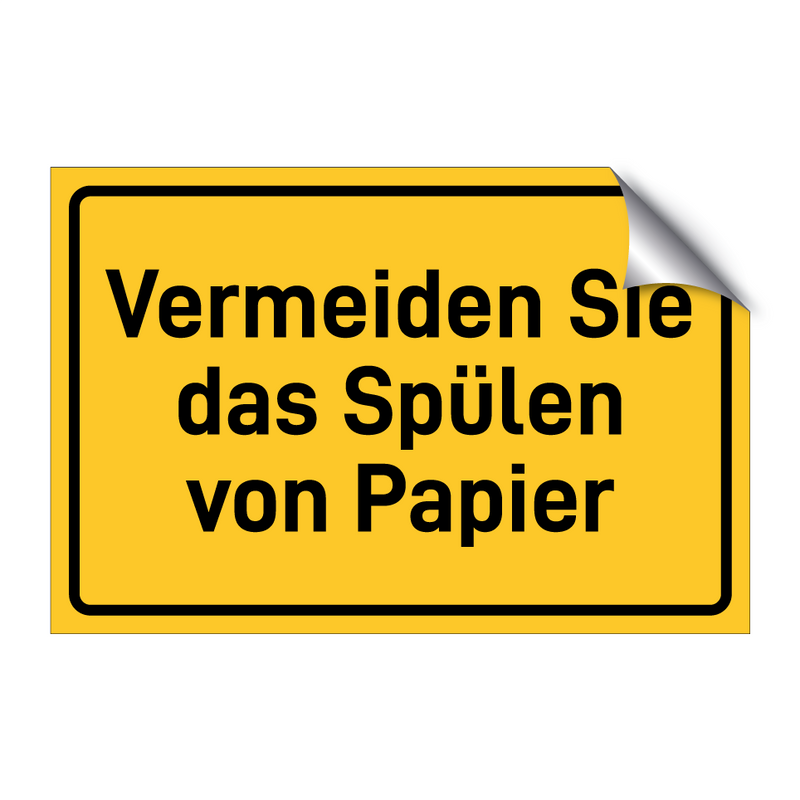 Vermeiden Sie das Spülen von Papier