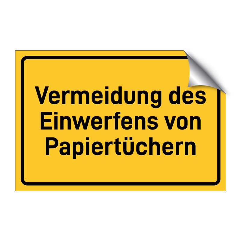 Vermeidung des Einwerfens von Papiertüchern