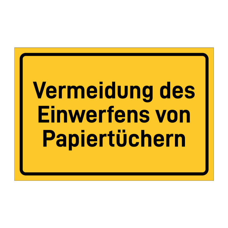 Vermeidung des Einwerfens von Papiertüchern