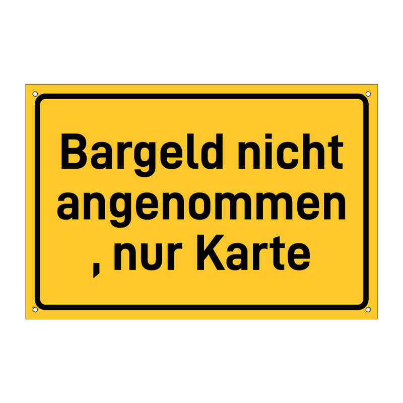 Bargeld nicht angenommen, nur Karte & Bargeld nicht angenommen, nur Karte