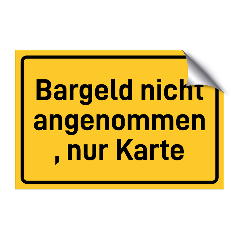 Bargeld nicht angenommen, nur Karte & Bargeld nicht angenommen, nur Karte