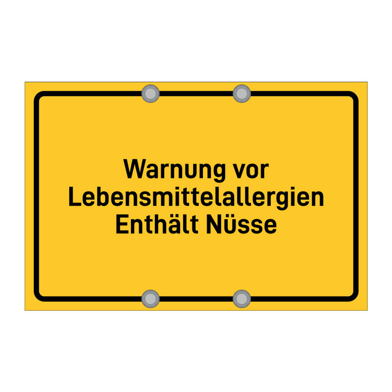 Warnung vor Lebensmittelallergien Enthält Nüsse