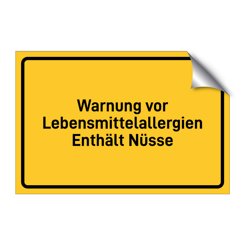 Warnung vor Lebensmittelallergien Enthält Nüsse