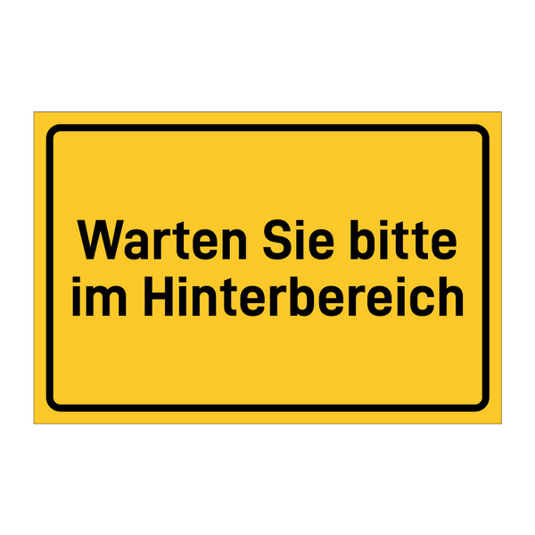 Warten Sie bitte im Hinterbereich