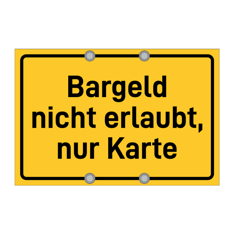 Bargeld nicht erlaubt, nur Karte & Bargeld nicht erlaubt, nur Karte