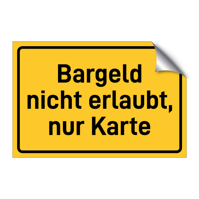 Bargeld nicht erlaubt, nur Karte & Bargeld nicht erlaubt, nur Karte