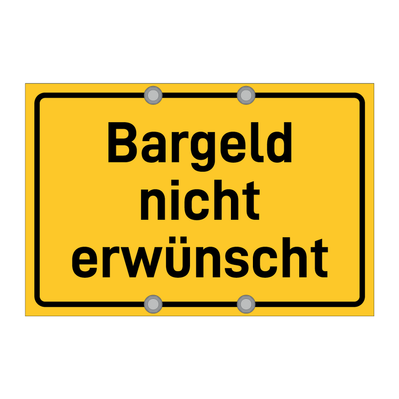 Bargeld nicht erwünscht & Bargeld nicht erwünscht & Bargeld nicht erwünscht