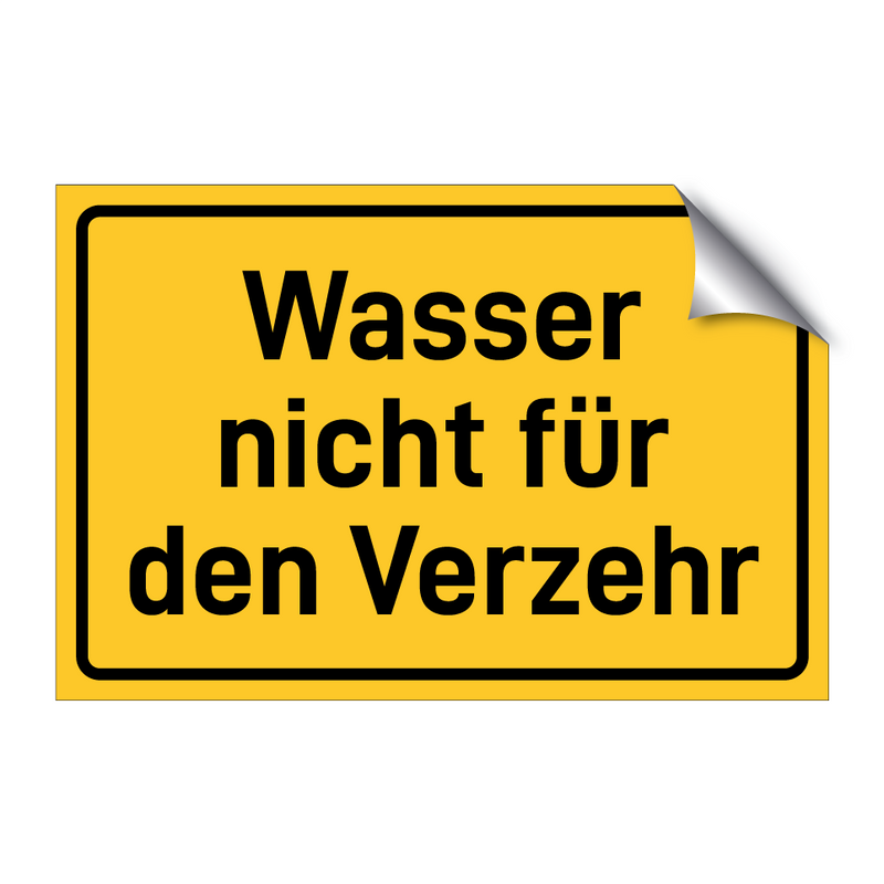 Wasser nicht für den Verzehr