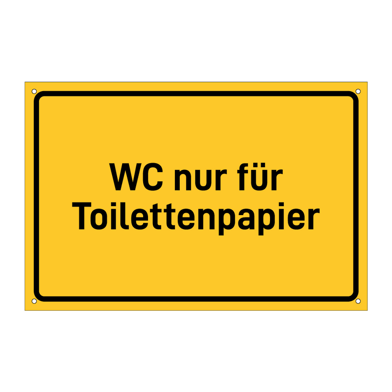 WC nur für Toilettenpapier