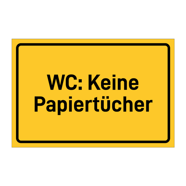 WC: Keine Papiertücher