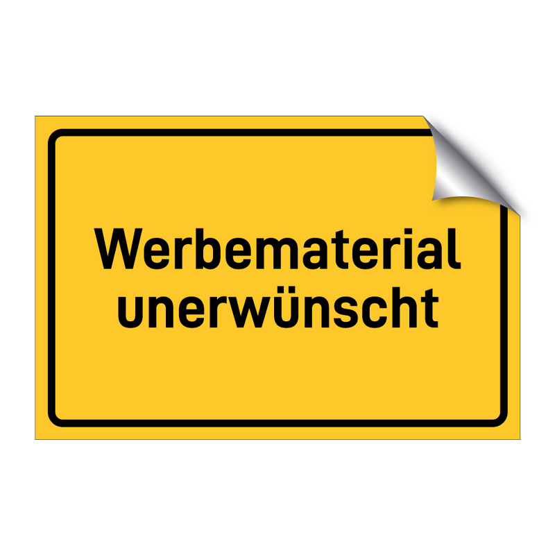 Werbematerial unerwünscht