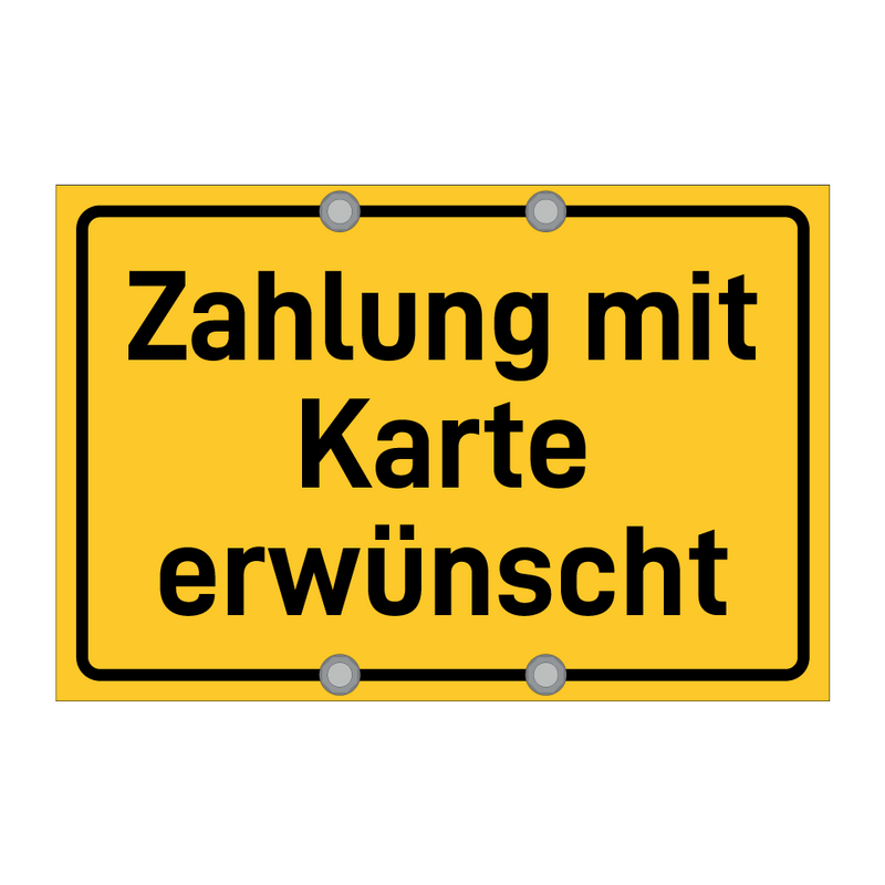 Zahlung mit Karte erwünscht