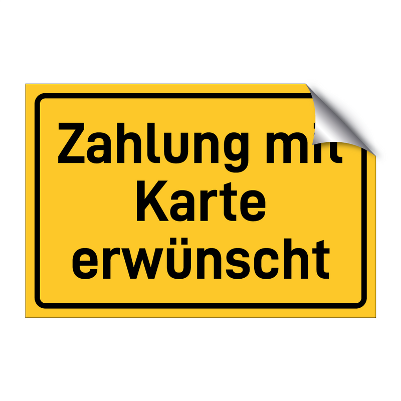 Zahlung mit Karte erwünscht