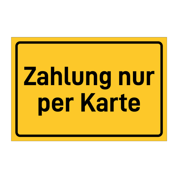 Zahlung nur per Karte