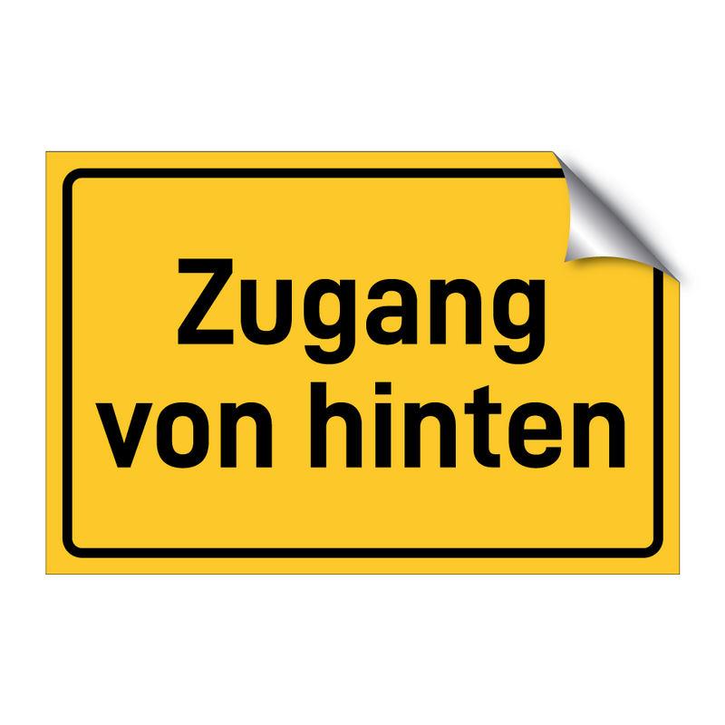 Zugang von hinten & Zugang von hinten & Zugang von hinten & Zugang von hinten