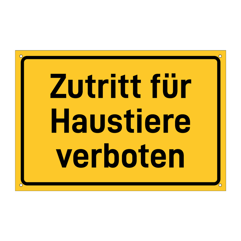 Zutritt für Haustiere verboten