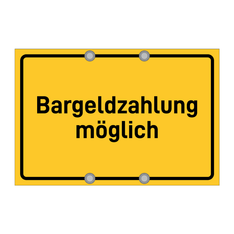 Bargeldzahlung möglich & Bargeldzahlung möglich & Bargeldzahlung möglich