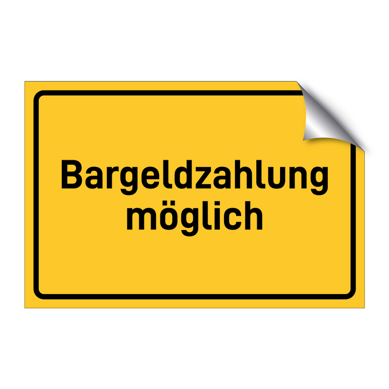 Bargeldzahlung möglich & Bargeldzahlung möglich & Bargeldzahlung möglich