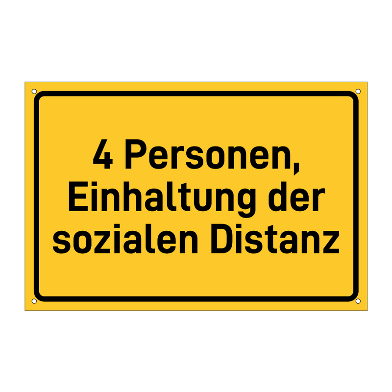 4 Personen, Einhaltung der sozialen Distanz & 4 Personen, Einhaltung der sozialen Distanz