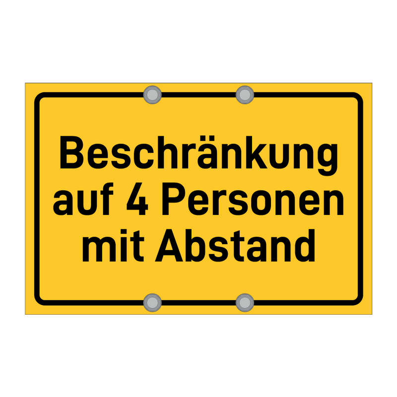 Beschränkung auf 4 Personen mit Abstand & Beschränkung auf 4 Personen mit Abstand