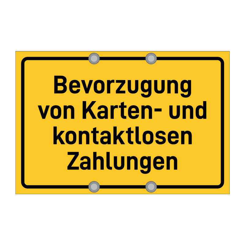 Bevorzugung von Karten- und kontaktlosen Zahlungen