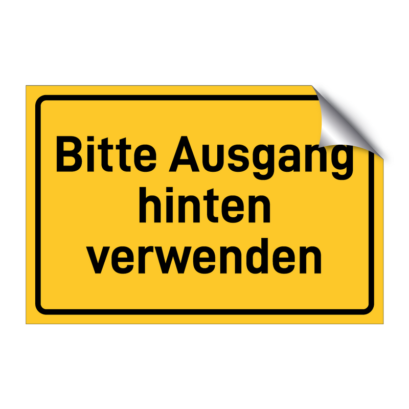 Bitte Ausgang hinten verwenden & Bitte Ausgang hinten verwenden & Bitte Ausgang hinten verwenden