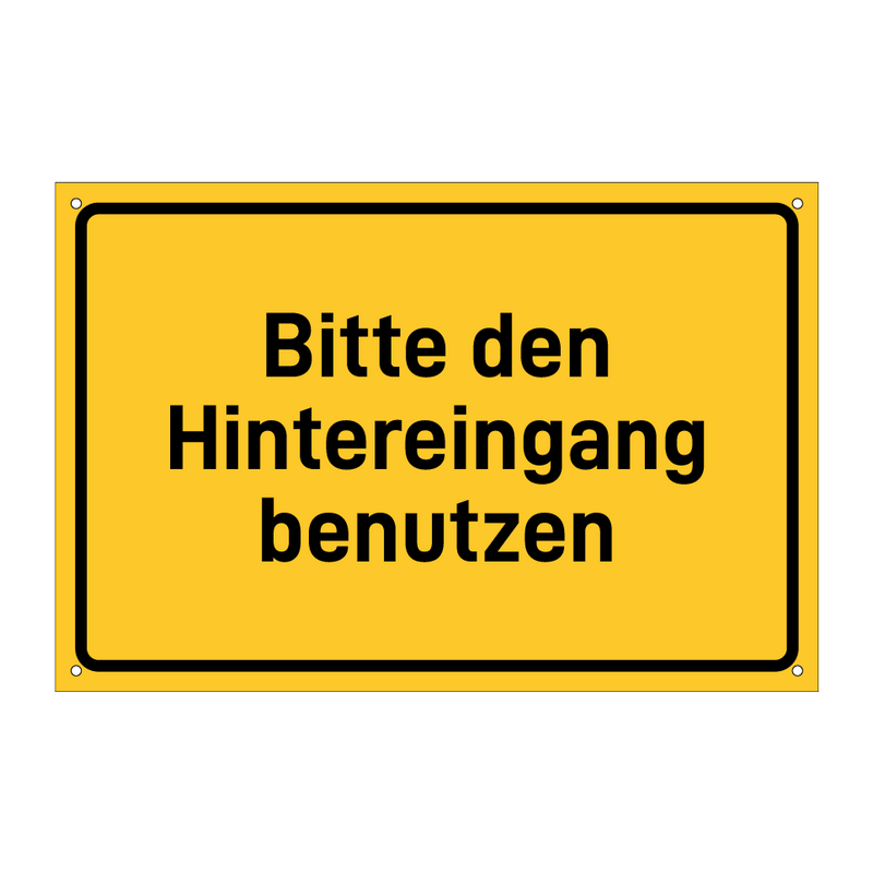 Bitte den Hintereingang benutzen & Bitte den Hintereingang benutzen