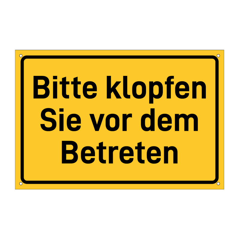 Bitte klopfen Sie vor dem Betreten & Bitte klopfen Sie vor dem Betreten