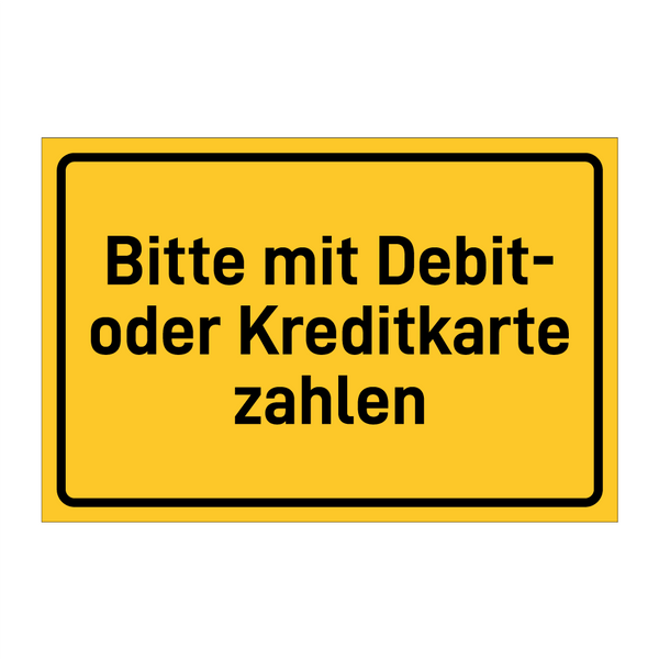 Bitte mit Debit- oder Kreditkarte zahlen