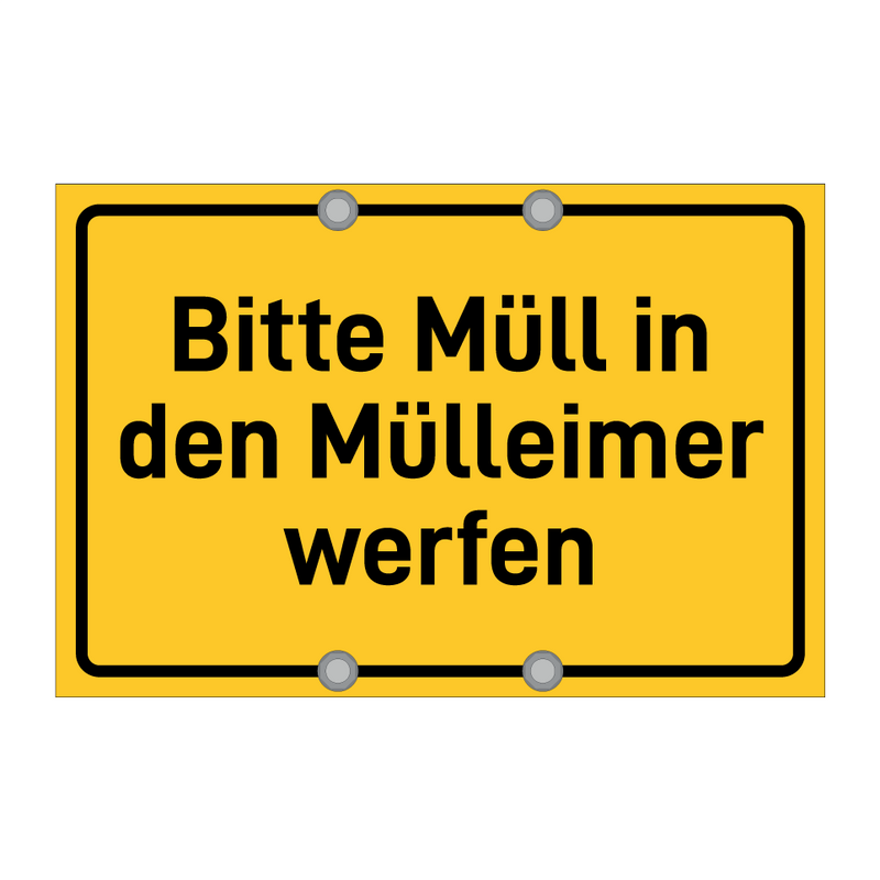 Bitte Müll in den Mülleimer werfen