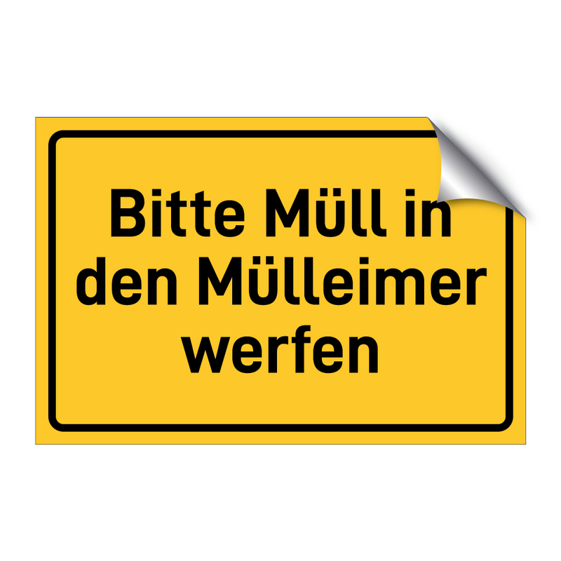 Bitte Müll in den Mülleimer werfen