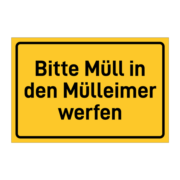 Bitte Müll in den Mülleimer werfen