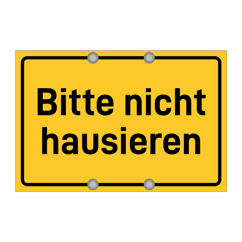 Bitte nicht hausieren