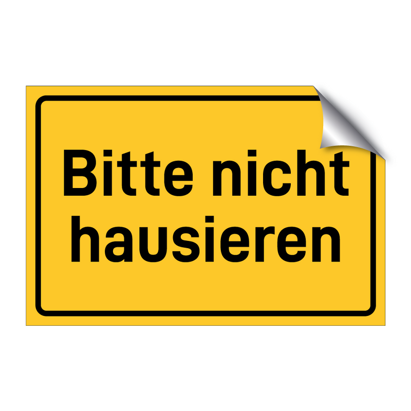 Bitte nicht hausieren