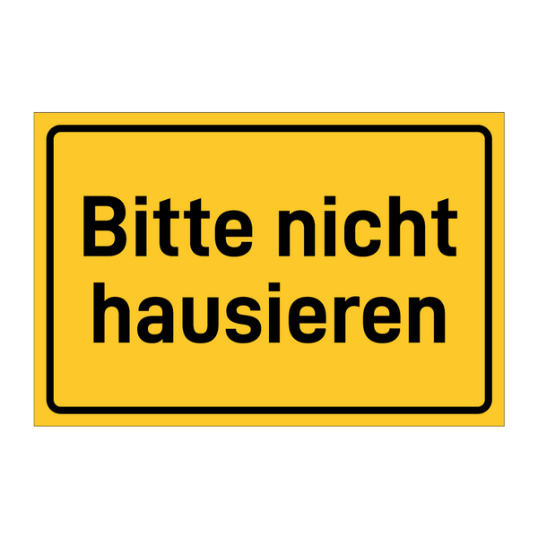 Bitte nicht hausieren