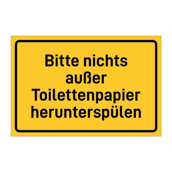 Bitte nichts außer Toilettenpapier herunterspülen