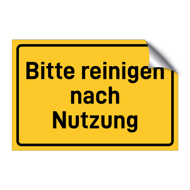 Bitte reinigen nach Nutzung