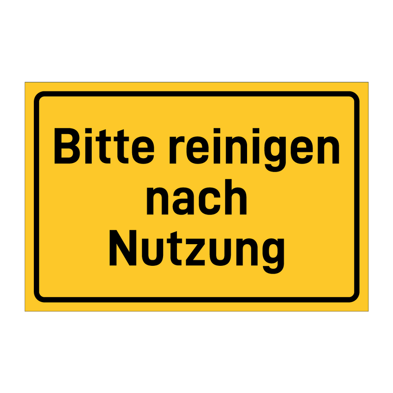 Bitte reinigen nach Nutzung