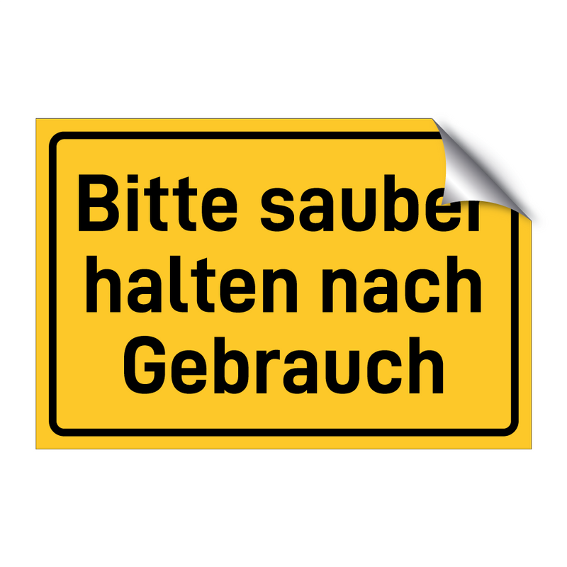 Bitte sauber halten nach Gebrauch