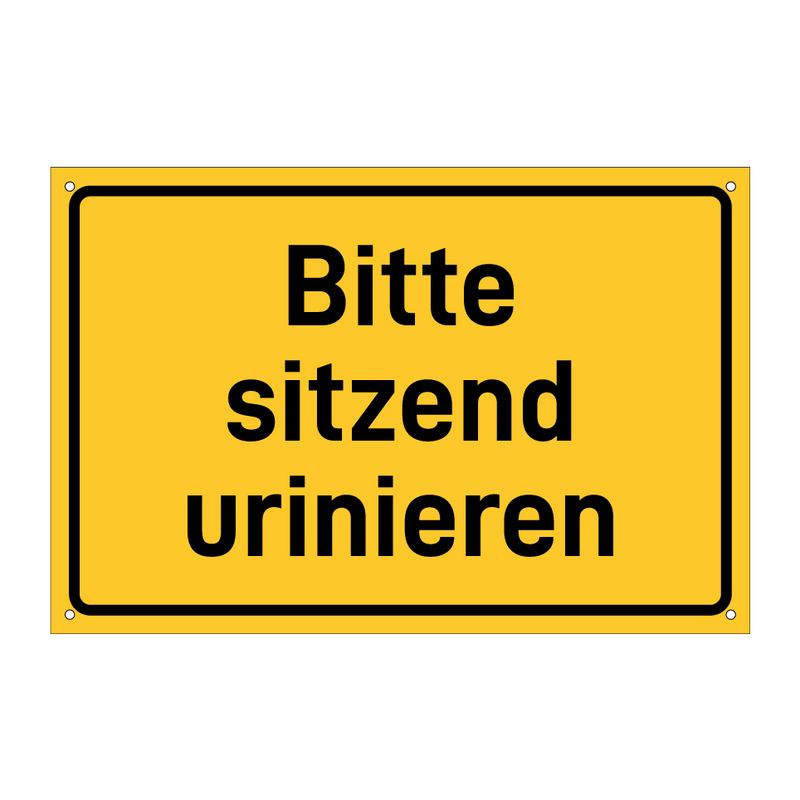 Bitte sitzend urinieren